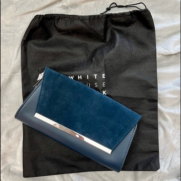 SOLD / WHBM Purse Bag Clutch Blue NWT - Picture 4 of 15
